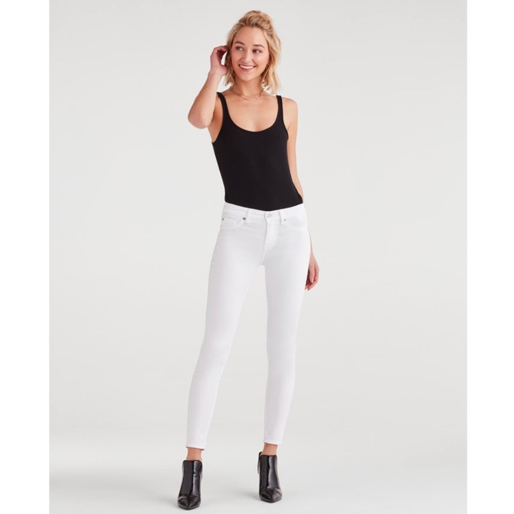 NWT 7 For All Mankind Ankle Skinny White Sz 24